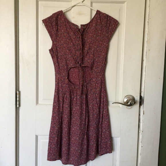 American Eagle Button Front V-Neck Shift Dress - Picture 2 of 8